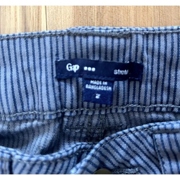 Gap Cropped Cotton Pants 2 Blue - Picture 3 of 4
